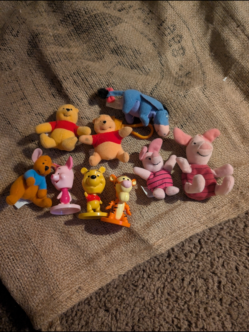 Vintage Disney Winnie the Pooh Plush and Figurine Toy Lot